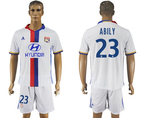 Lyon #23 Abily Home Soccer Club Jersey - Click Image to Close